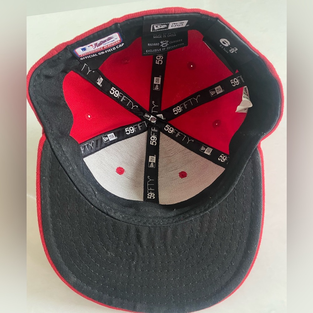 Philadelphia Phillies Hat MLB New Era 59Fifty On Field Cap Hat Red Size 6 3/8 - Picture 6 of 9